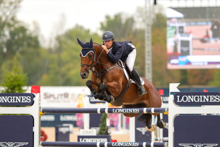 Alex Granato (USA) riding Carlchen W at the Longines FEI Jumping World Cup™ 2019-2020 North American League | Columbus - Johnstown, OH