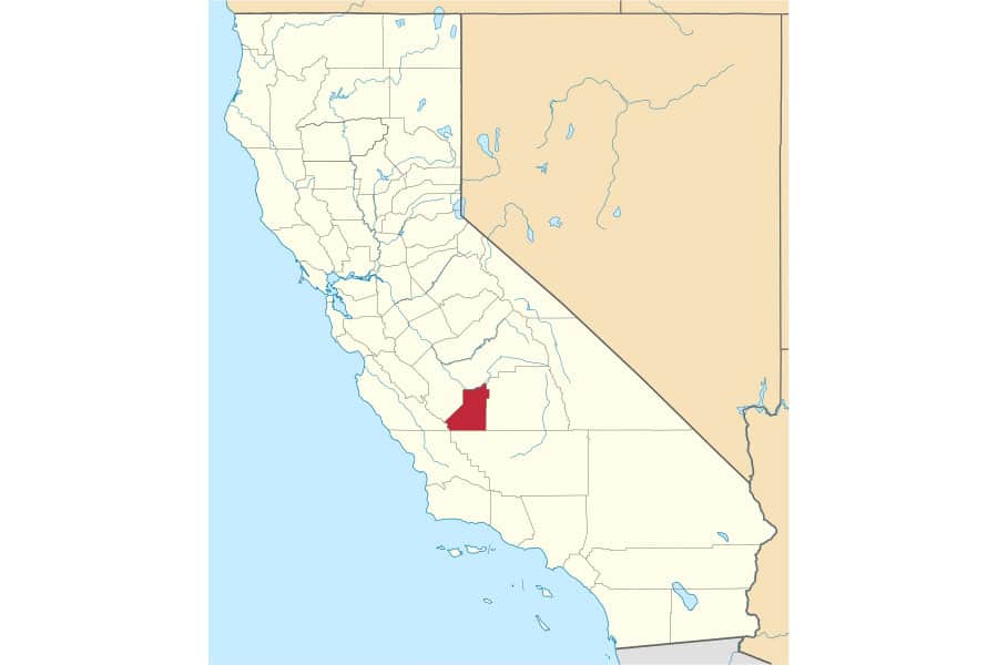Map of Kings County, California