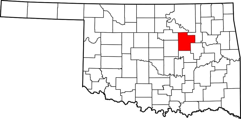 Map of Creek County, OK