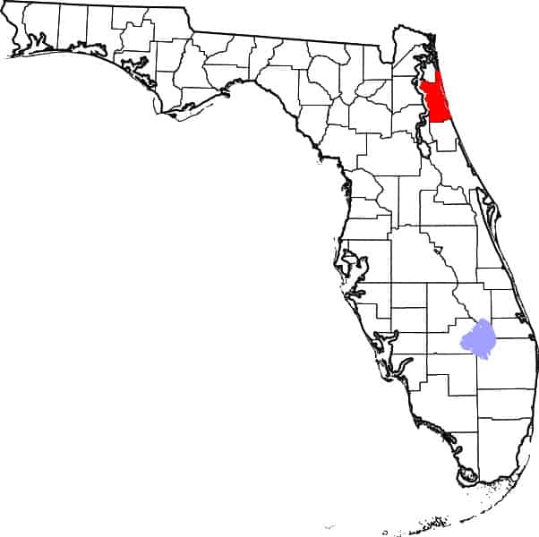 Map of St. Johns County, Florida
