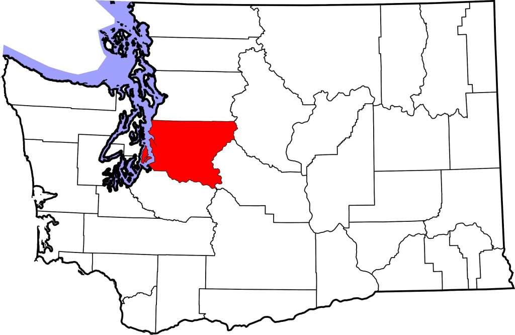 Map of King County, Washington, where a horse has strangles. 