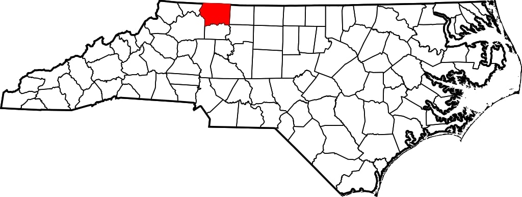 Map of Surry County, NC, where a horse has EIA
